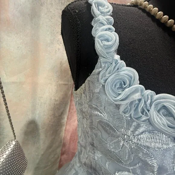 VTG📌 Aspeed Iridescent Organza 90s Fitted Corset-Style Bodice Prom Formal Gown - Picture 6 of 16